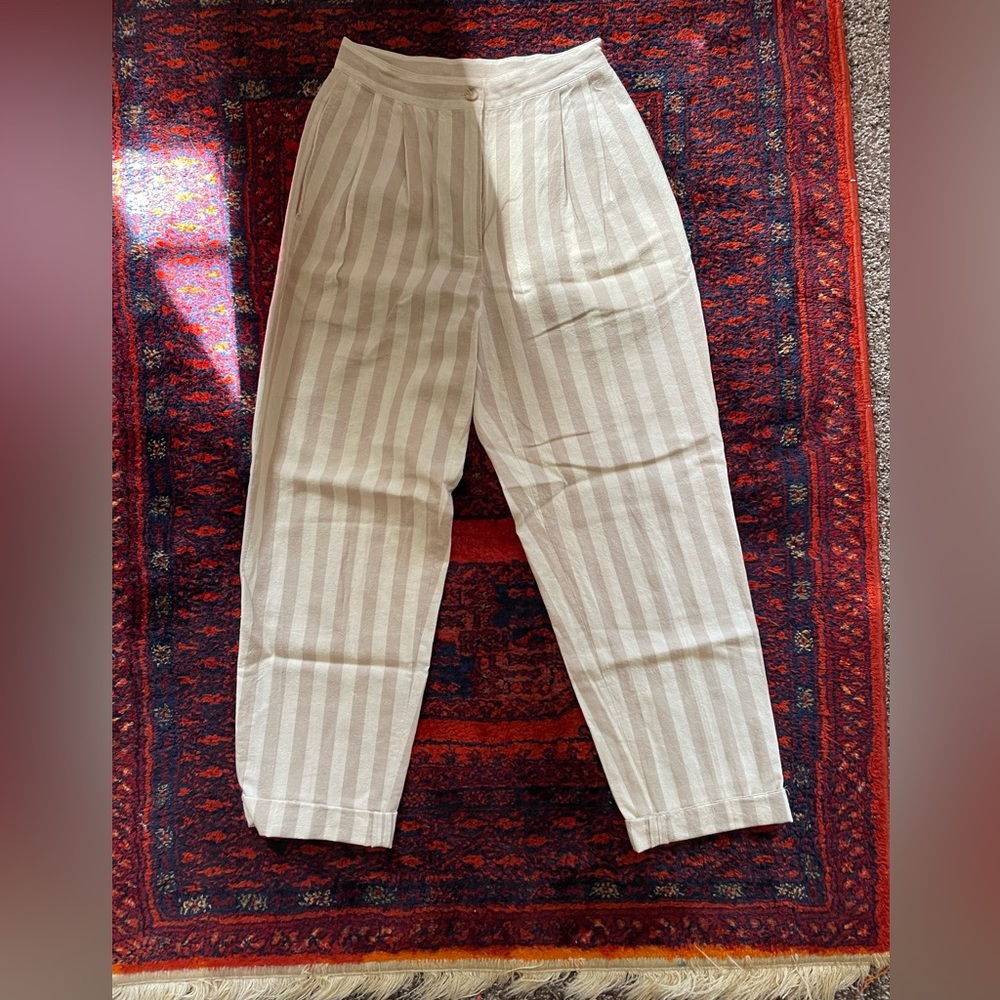 Striped linen trouser